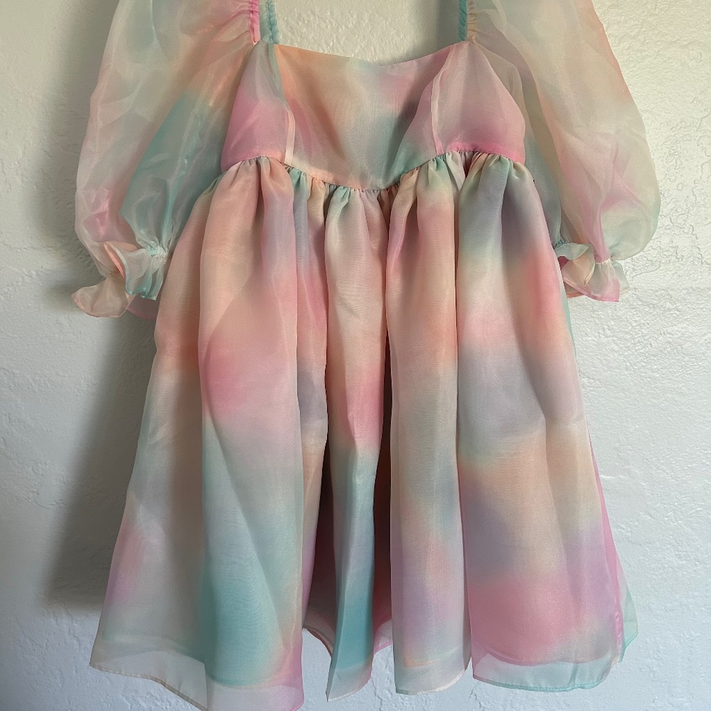 Rainbow cloud mini dress